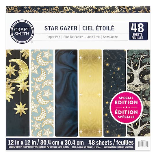 Michaels, Craft Smith 12" x 12" Star Gazer Paper Pad, 48 Sheets – Category: Scrapbook Paper Packs